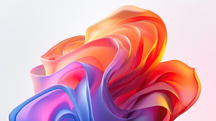 Fluid Gradients Abstract Shapes 8K White BG Color in Motion