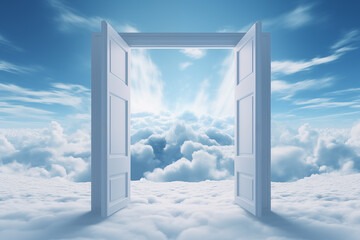 open door to the heaven sky