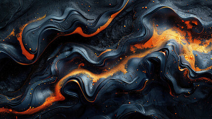 luxury black and gold liquid lava textured abstract background
