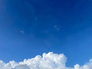 Summer blue sky cloud gradient light white background. Beauty clear cloudy in sunshine calm bright winter air bacground. Gloomy vivid cyan landscape in environment day horizon skyline view spring wind