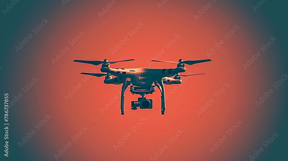 Poster simple element illustration of a drone icon, suitable for web and mobile applications.