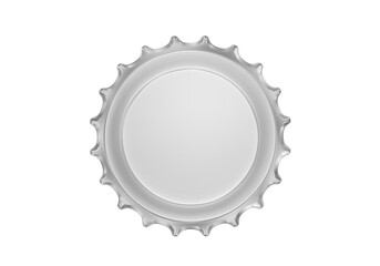 Top view. Silver bottle cap isolated on white background