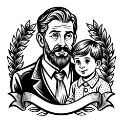 Father day black line art
