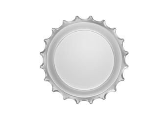 Top view. Silver bottle cap, transparent background