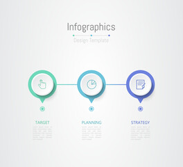 Fototapeta na wymiar Infographic 3 options design elements for your business data. Vector Illustration.