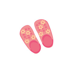 Girlish rubber shoes on white background