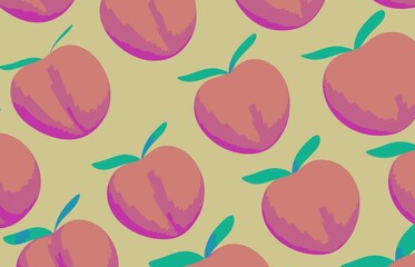 pattern of peach 3d illustration