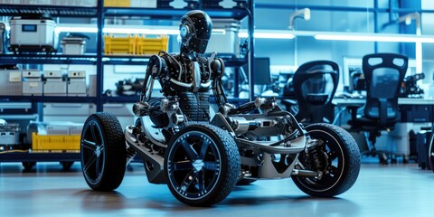 An advanced robot car, showcasing cutting-edge technology and sleek design 🤖🚗 A glimpse into the future of automotive innovation #TechMarvel