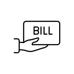 Bill outline icons, minimalist vector illustration ,simple transparent graphic element .Isolated on white background