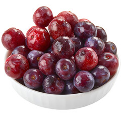  An HD image of fresh Juneberries, similar to small apples, red to purple color, isolated on a Transparent background, PNG Cutout