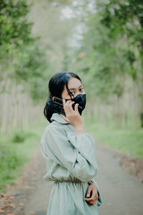 woman with phone