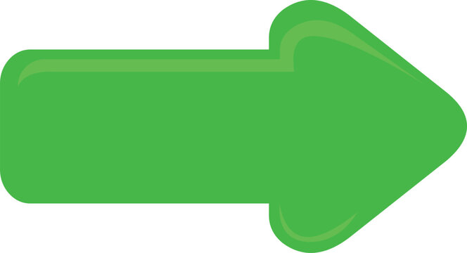 vector illustration green arrow icon indicating right direction
