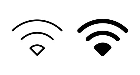 WIFI Icon vector isolated on white background. signal vector icon. Wireless and wifi icon or sign for remote internet access