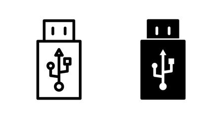 Usb icon vector isolated on white background. Flash disk icon vector