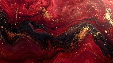 a red and gold marble pattern, in the style of abstraction creation, fluid dark red
