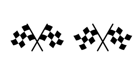 Race flag icon vector isolated on white background. Competition sport flag line vector icon. Racing flag. Start finish flag. Checkered. Start