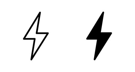 Lightning icon vector isolated on white background. Bolt icon vector. Energy and thunder electric icon - obrazy, fototapety, plakaty
