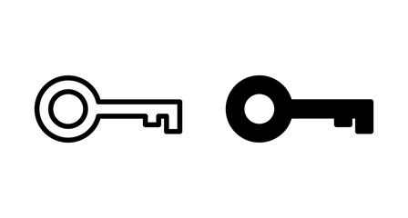 Key icon vector isolated on white background. Key vector icon. Key symbol. security