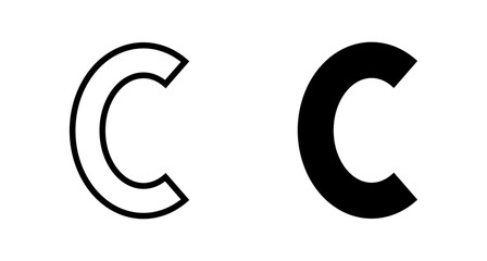 Copyright icon vector isolated on white background. copyright symbols