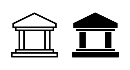 Bank icon vector isolated on white background. bank vector icon, museum, university