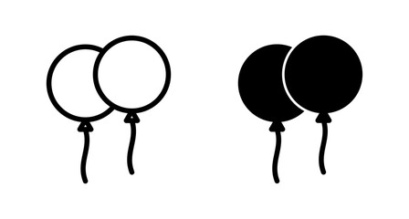 Balloon icon vector isolated on white background. party balloon icon decoration birthday vector. Balloon vector icon