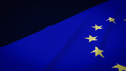 The Eu flag or European union flag 3d rendering.
