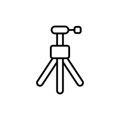 Tripod outline icons, minimalist vector illustration ,simple transparent graphic element .Isolated on white background