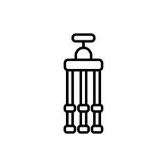 Tripod outline icons, minimalist vector illustration ,simple transparent graphic element .Isolated on white background