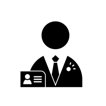 Businessman pictogram icon. Identification card and businessman.