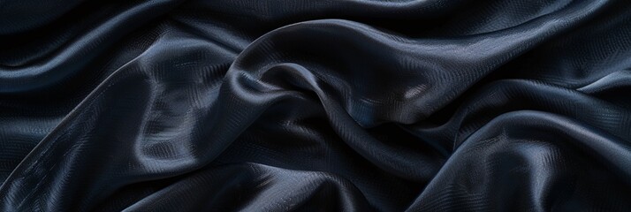 Elegant texture of black silk fabric, suitable for use as a sophisticated HD wallpaper