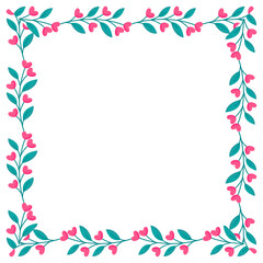 Beautiful wreath flowers vector design for card on white