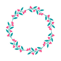Beautiful wreath flowers vector design for card