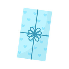 Vector Gift Box With Hearts illustration on white
