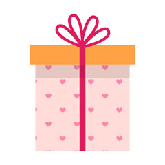 Vector Gift Box With Hearts illustration