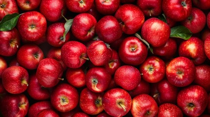 Lots of red apples. Tasty and juicy. Background of apples. High quality photo - obrazy, fototapety, plakaty