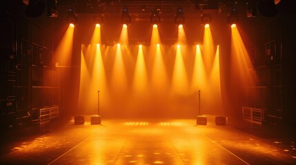 empty stage light The stage is lit with warm lights to showcase modern dance. Entertainment...