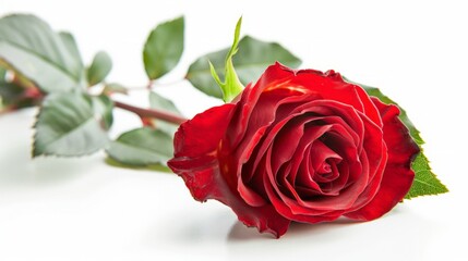 red rose isolated on white background