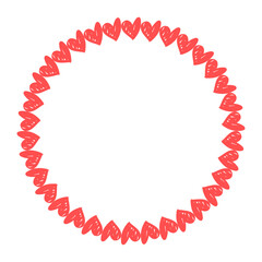 vector hand drawn hearts border and frame