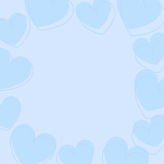 Vector heart background falling hearts hand drawn illustration