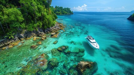Exhilarating water sports adventure in crystal-clear tropical waters, showcasing the thrill of the outdoors
