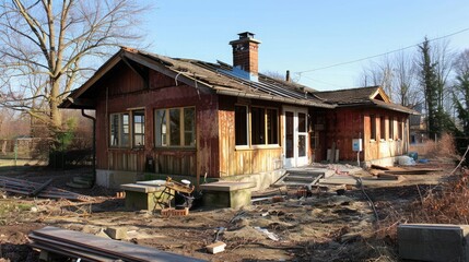 Fototapeta premium Being renovated house
