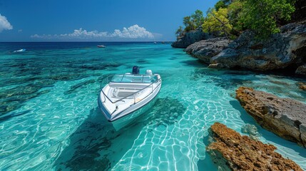 Exhilarating water sports adventure in crystal-clear tropical waters, showcasing the thrill of the outdoors