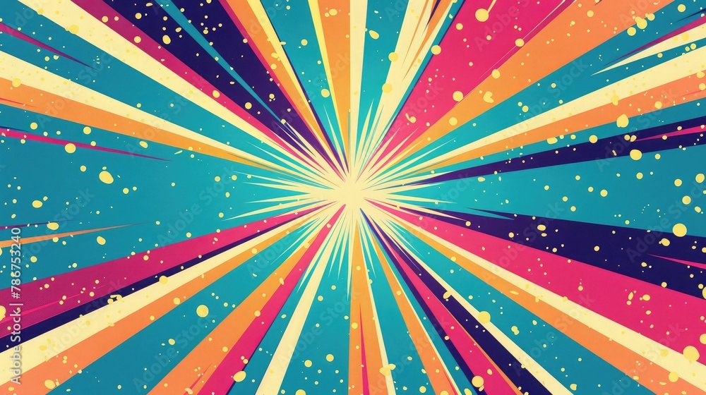 Poster exploding star burst texture japanese radius cartoon pattern abstract background
