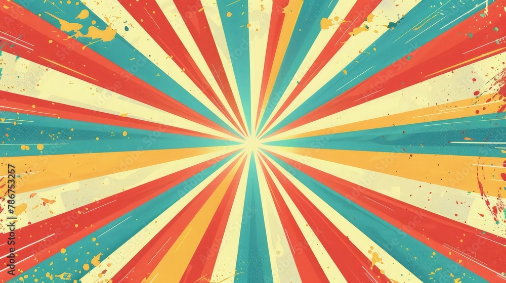 Poster exploding star burst texture japanese radius cartoon pattern abstract background