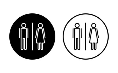 Toilet icon set. restrooms icon vector. bathroom sign. wc, lavatory