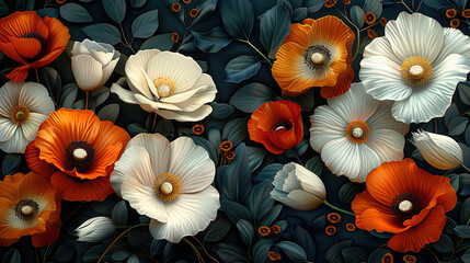 Fototapeta premium beautiful background with flowers