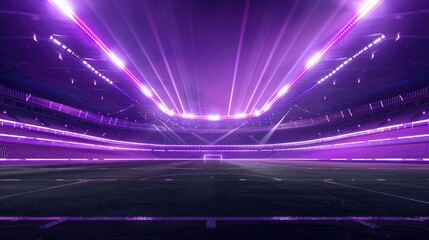 Stadium before the championship purple fringing on lights