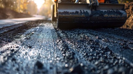 Street resurfacing Fresh asphalt construction Bad road