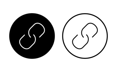 Link icon set. Hyperlink chain symbol.