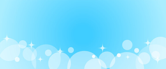 キラキラした光の玉がボケる青いベクター背景画像